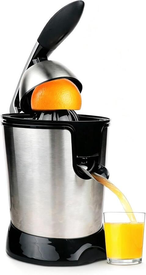 Elektrische Citruspers Sinaasappelpers Vers Sap Maken Stille Motor 350W Compact Ontwerp Zwart