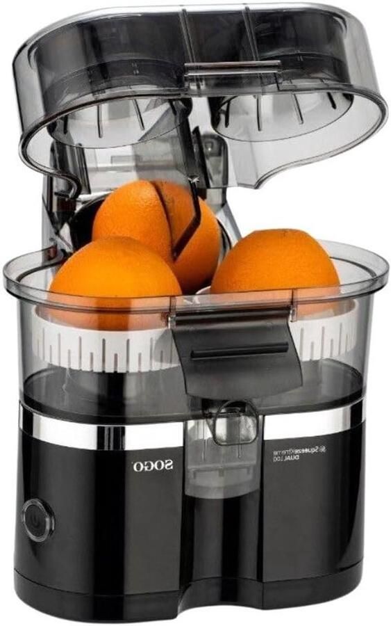 Elektrische Citruspers Sinaasappelpers XL Verse Sap Maken Automatische Lift 100 Watt Zwart