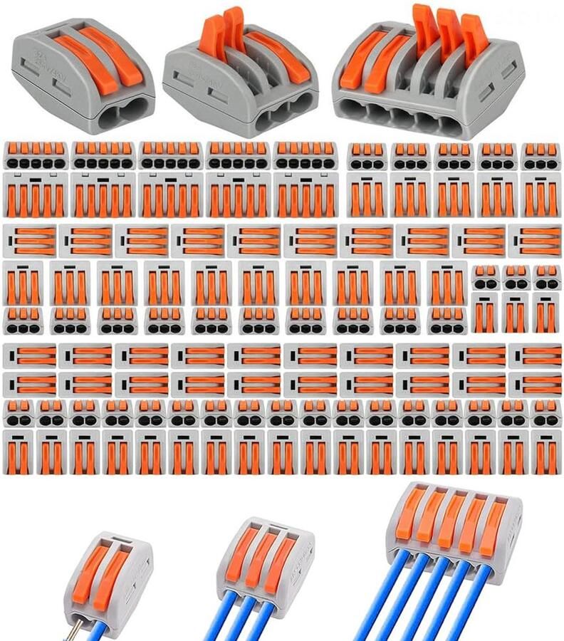 Elektrische connectorblokken aansluitklemmen elektrische connectoren met bedieningshendel snelle elektrische connector 2 3 5 gaten ingangen