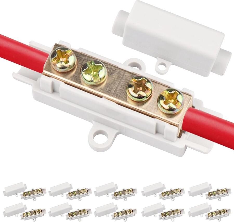 Elektrische Connectoren messing kabelconnector met dubbele schroeven push-in kabelklemmenblok 1000V 100A hoogwaardige kabelconnector met ABS-behuizing Geschikt voor kabels van 2 5-16 mm²