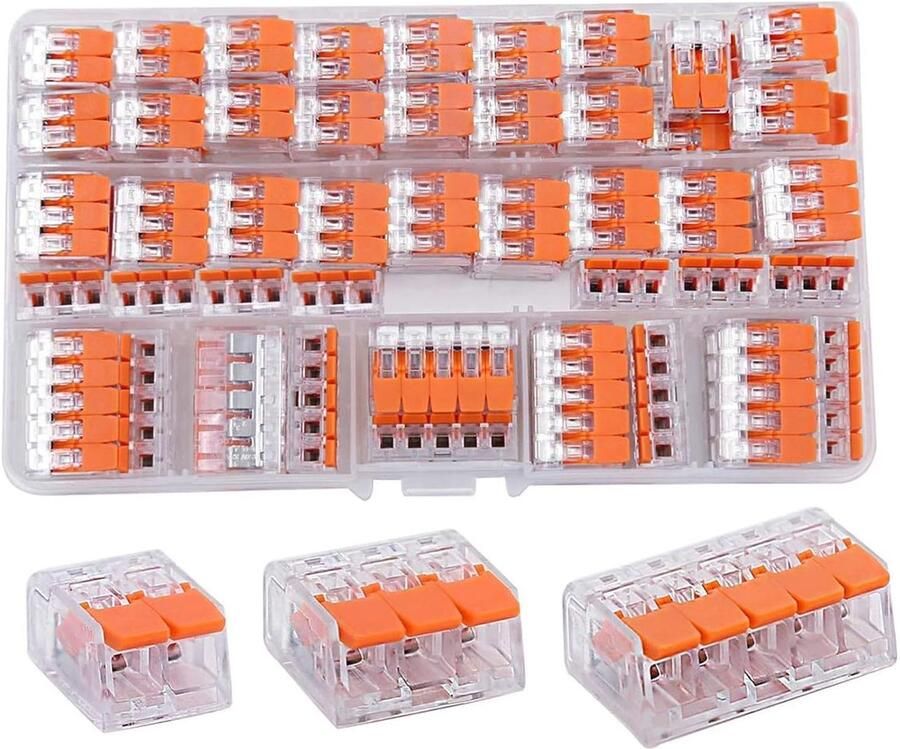 Elektrische connectoren snelle elektrische klemmen PC vlamvertragende elektrische aansluiting elektrische krimpklemmen 2 poorten 35 stuks 3 deuren 25 stuks 5 deuren 15 stuks