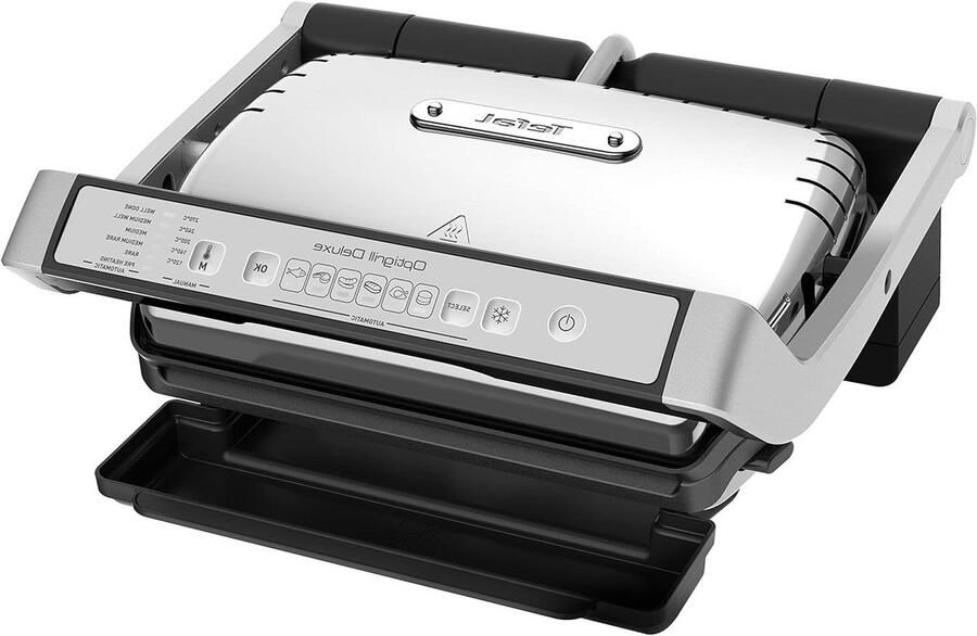Elektrische Contact Grill Tafelgrill Binnen Perfect Grillen Automatische Programma's 2000 Watt Zwart RVS