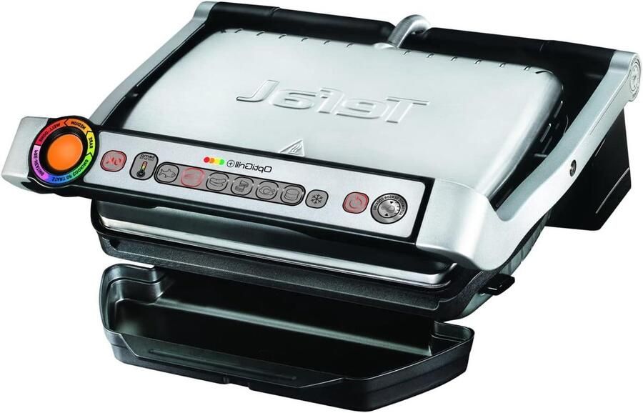 Elektrische Contactgrill Binnen Grill Perfect Grillen Automatische Diktemeting 600 cm2 Oppervlak Zwart