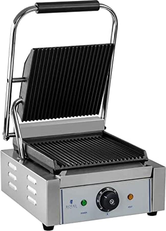 Elektrische contactgrill Tafelgrill & sandwichtoaster 1800W (23x22 cm) met vetopvangbak