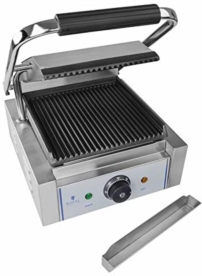 Elektrische contactgrill Tafelgrill & sandwichtoaster 1800W (23x22 cm) met vetopvangbak