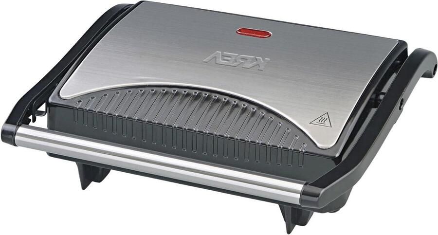 Elektrische Contactgrill Tafelgrill Snelle maaltijden Roestvrijstalen behuizing 22x14 cm Zwart