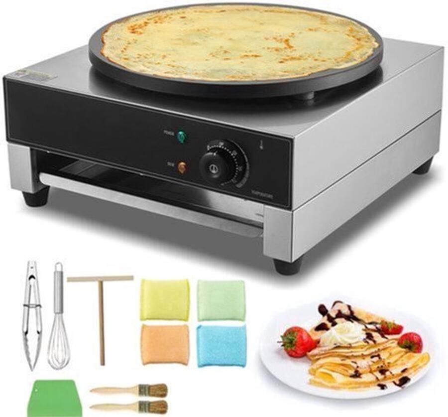Elektrische Crêpe Maker 16 Inch Anti-aanbak Commerciële Crêpe Bakplaat Pannenkoekenmaker