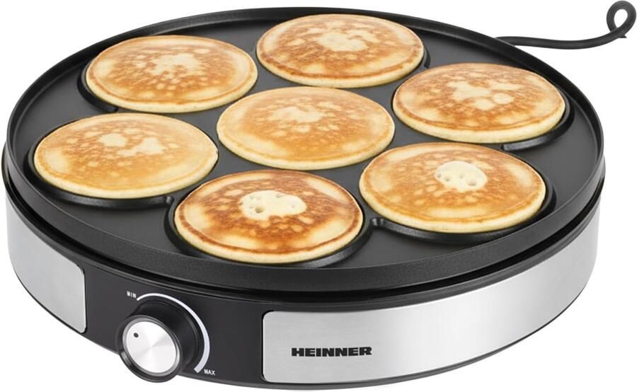 Elektrische Crêpe Maker Pannenkoekenplaat Apparaat Lekkere Snacks Maken Groot Anti-aanbakoppervlak 33 cm Diameter Zilver Zwart
