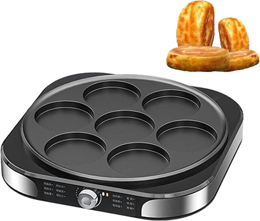 Elektrische Crêpemaker Pannenkoekenpan Crêpe Plaat Snelle Maaltijden Bereiden Antiaanbaklaag 40 cm Zilver