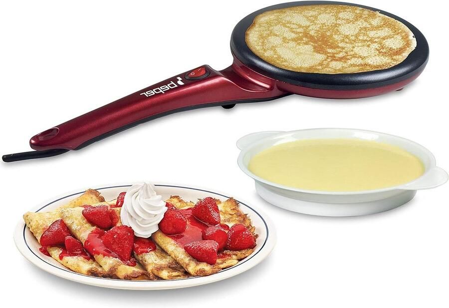 Elektrische crêpemaker Pannenkoekenpan Desserts maken Antiaanbaklaag 800 Watt Rood