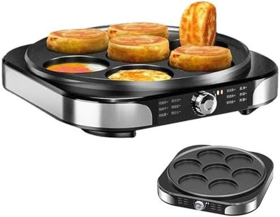 Elektrische Crêpemaker Pannenkoekenplaat Bakplaat Snel Maaltijden Bereiden Antiaanbaklaag 40cm 2200W Roestvrij Staal