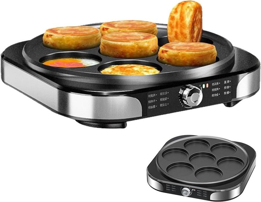 Elektrische Crêpemaker Pannenkoekmachine Bakplaat Snelle Maaltijd Bereiding Onbeperkte Temperatuurregeling 40cm Bakplaat Zilver