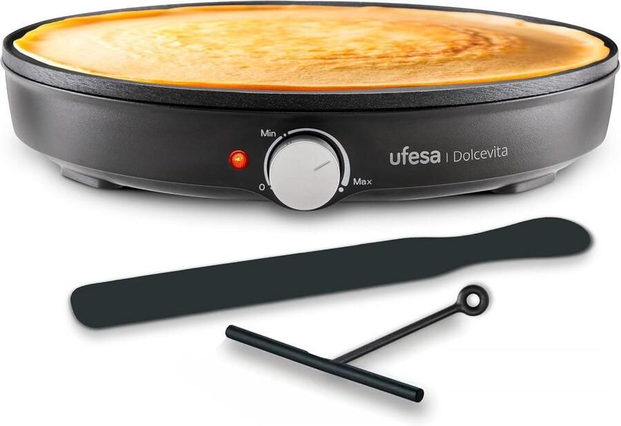 Pannenkoekenmaker Elektrische Pan Snelle Maaltijden Antiaanbaklaag 30 cm Zwart