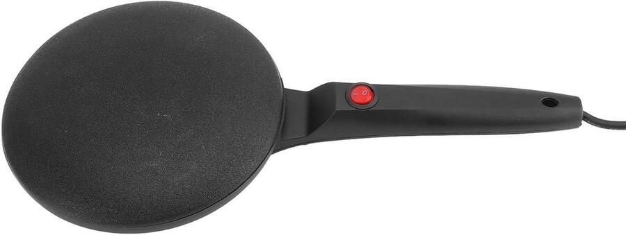 Elektrische Crêpepan Pannenkoekenpan Ronde Pan Snel Ontbijt Maken Automatische Temperatuurregeling 20 cm Zwart