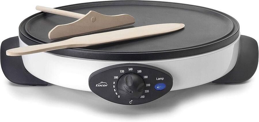 Elektrische Crêpes Machine Pannenkoekenmaker Lekkere Crêpes Maken Antiaanbaklaag 30 cm Diameter Zwart