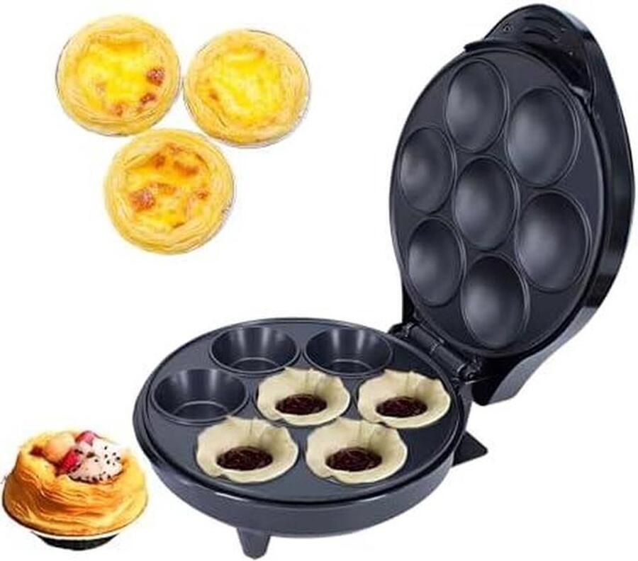 Elektrische Cupcake Machine Muffin Maker Donut Thuis Bakken Dubbelzijdige Verwarming 1200 Watt Zwart