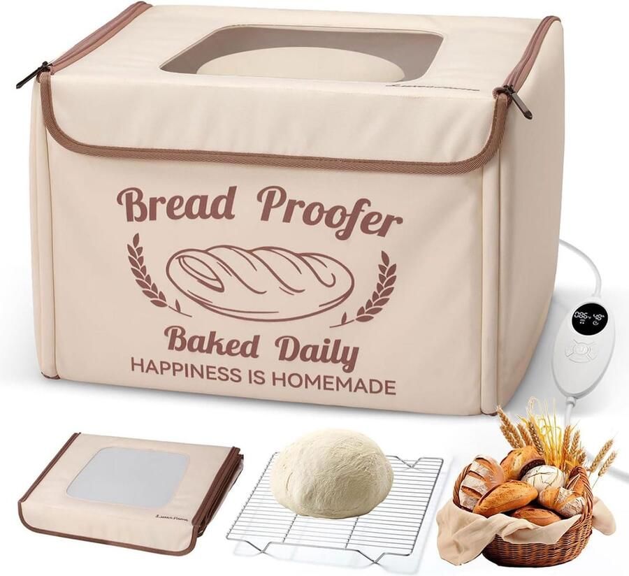 Elektrische Deeg Rijskast Brood Fermentatie Box Brood Bakken Thuis Instelbare Temperatuur Timer 40x30x30cm Zwart