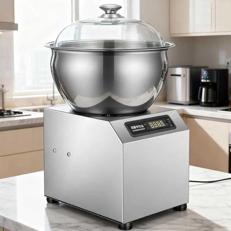 Elektrische Deegkneedmachine Kneedmachine Brooddeeg Bakken Thuis Dubbele Rotatie 8kg Zilver