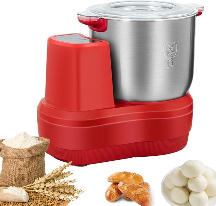 Elektrische Deegmaker Deegkneedmachine Mixer Brood Bakken Met Fermentatiefunctie 10 Liter Zilver