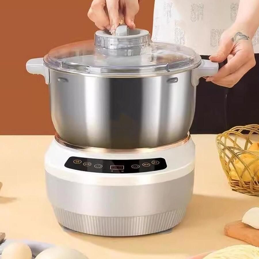Elektrische Deegmaker Deegmixer Broodmaker Bakken Thuis Met Fermentatiefunctie 5 of 7 Liter Zilver