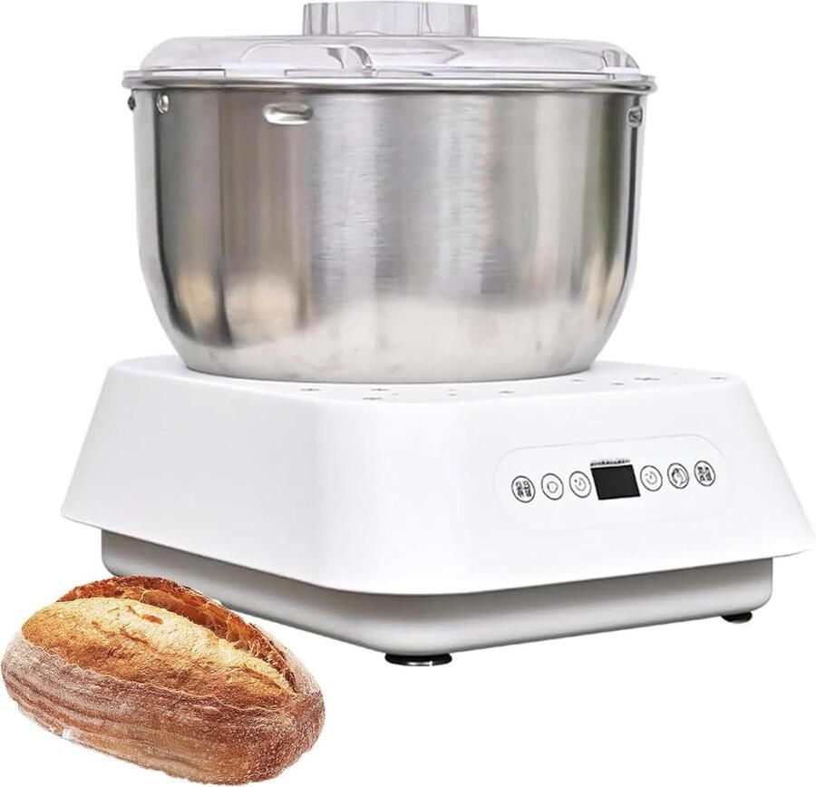 Elektrische Deegmaker Deegmixer Keukenmachine Zelf Brood Maken Met Fermentatiefunctie 5L Zilver