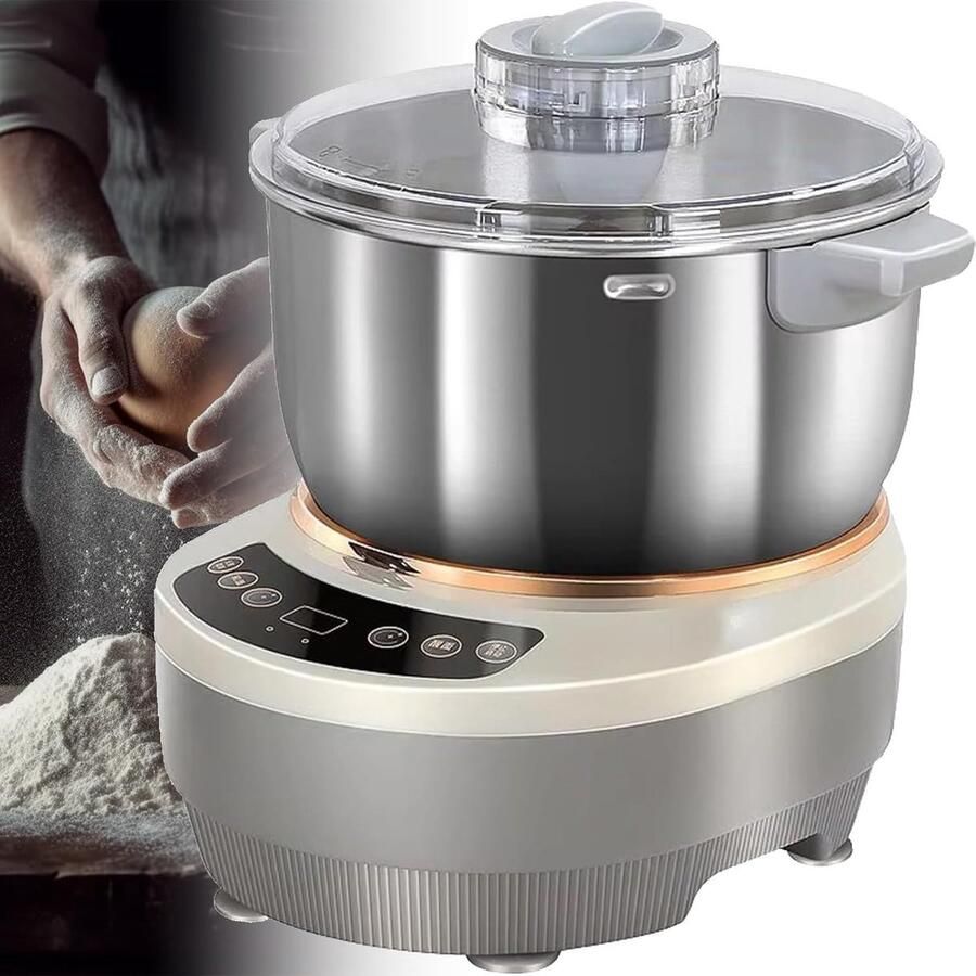 Elektrische Deegmenger Deegmaker Keuken Professioneel Bakken Met Gisting & Timer 5L Capaciteit Zilver