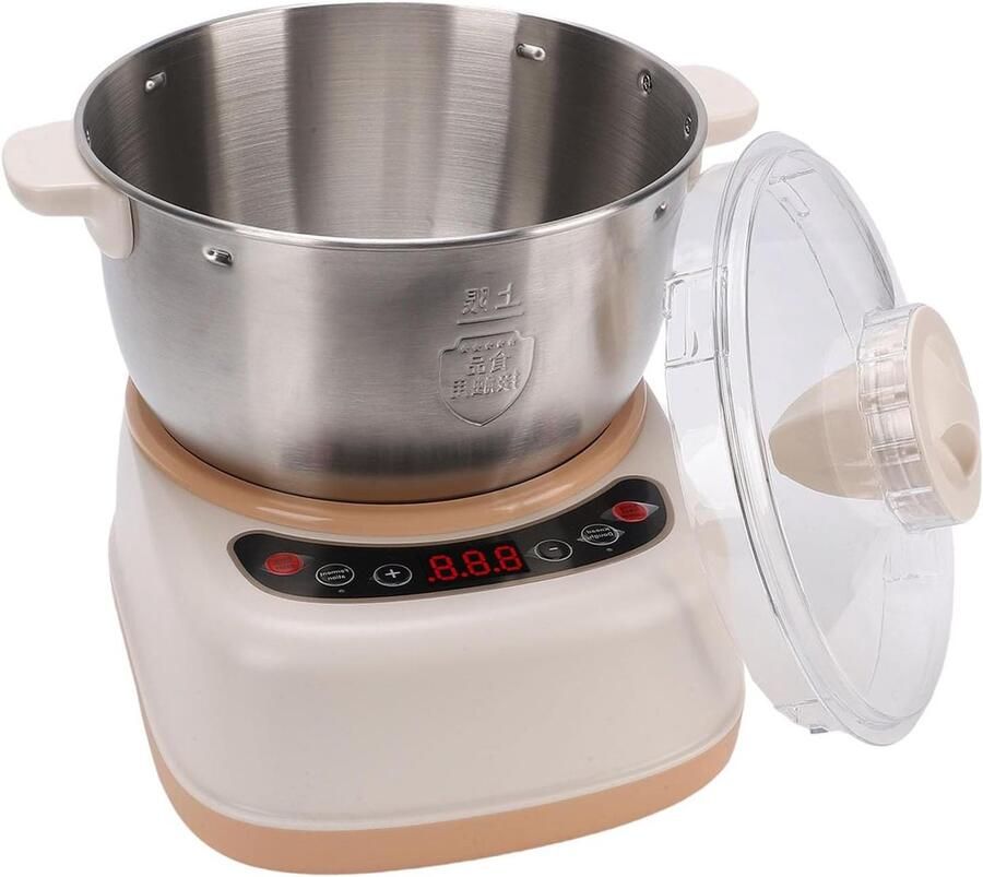 Elektrische Deegmixer Deegmachine Broodmaker Brood Bakken Met Verwarmingsfunctie 5 Liter Wit