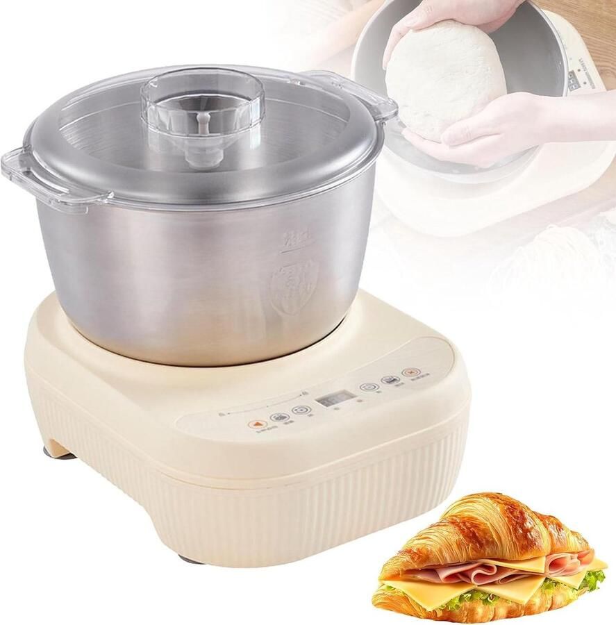 Elektrische Deegmixer Deegmaker Kneedmachine Brood Bakken Met Fermentatie 7 Liter Wit
