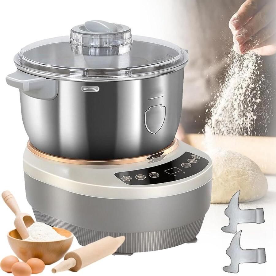 Elektrische Deegmixer Keukenmachine Bakken Thuis Constante Temperatuur Fermentatie 5 Liter Kom Zilver