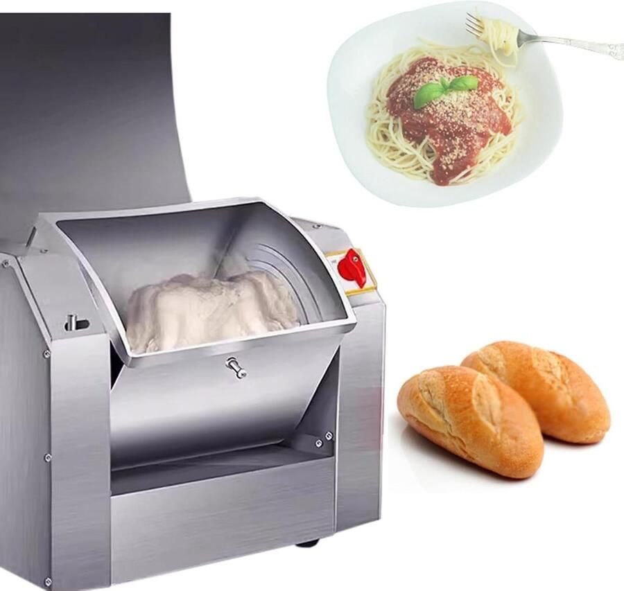 Elektrische Deegmixer Keukenmixer Kneedmachine Bakken Deeg Maken Dubbele Rotatie Kneedtechniek 3kg Capaciteit Zilver