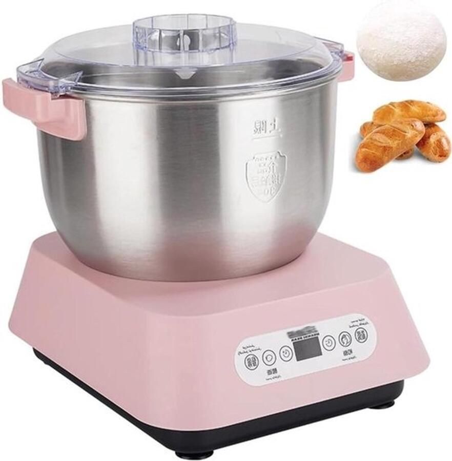 Elektrische deegmixer Kneedmachine Chef-kokmachine Snel Deeg bereiden Volautomatisch Kneedproces 5 l Capaciteit Zilver