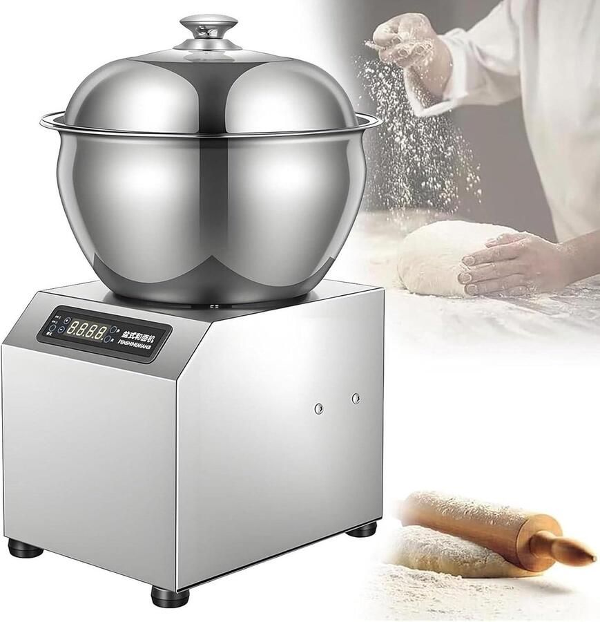 Elektrische Deegmixer Spiraalkneder Keukenmachine Brood Deeg Maken Krachtige Spiraalkneder 5 kg Zilver