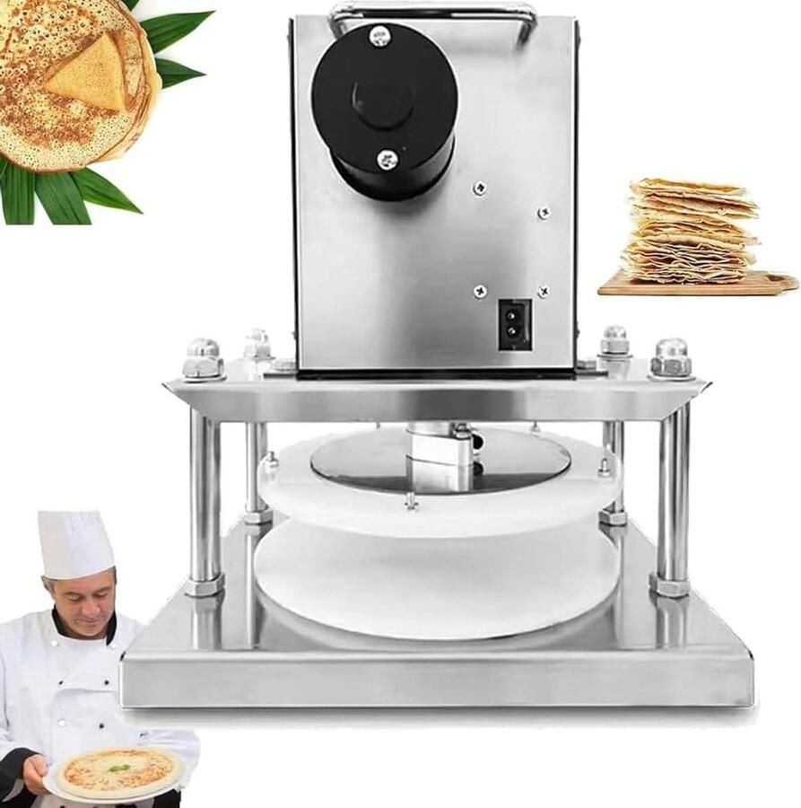 Elektrische Deegpers Pizza Deegmachine Deeg Vormen Krachtige Motor 25 cm Roestvrij staal
