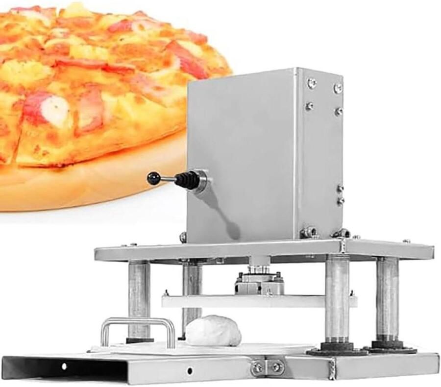 Elektrische Deegpers Pizzadeeg Machine Snel Deeg Vormen Arbeidsbesparend Ontwerp 28.5 cm Zilver