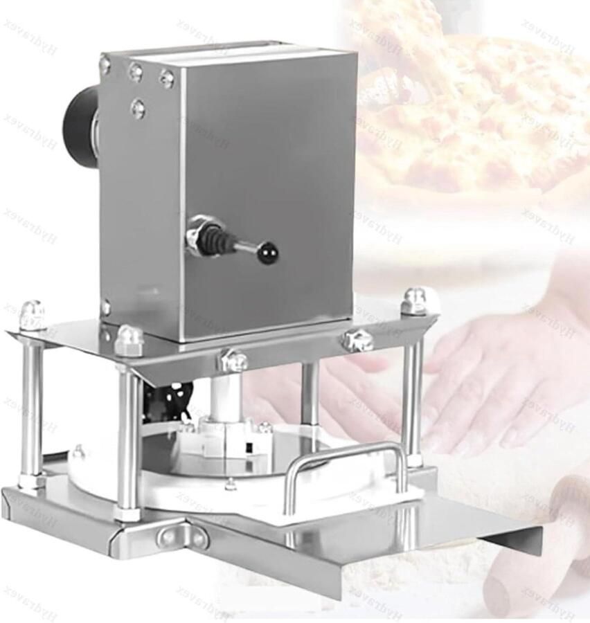 Elektrische Deegpers Pizzadeegmachine Deegroller Platbrood Maken Krachtige DC Motor 30 cm Persplaat Zilver