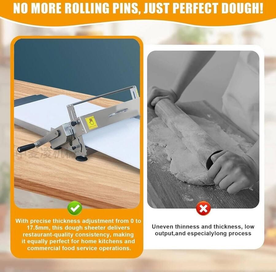 Elektrische Deegroller met Verstelbare Dikte en Opvouwbaar Ontwerp