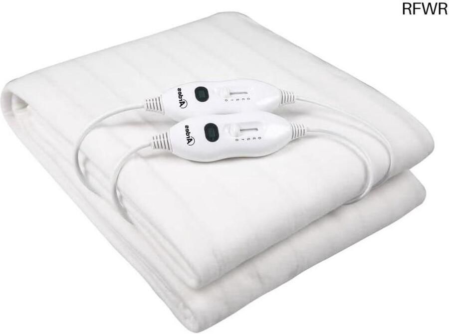 Elektrische Deken Verwarmde Deken Bed Opwarmen Dubbele Verwarming 160 x 140 cm Wit