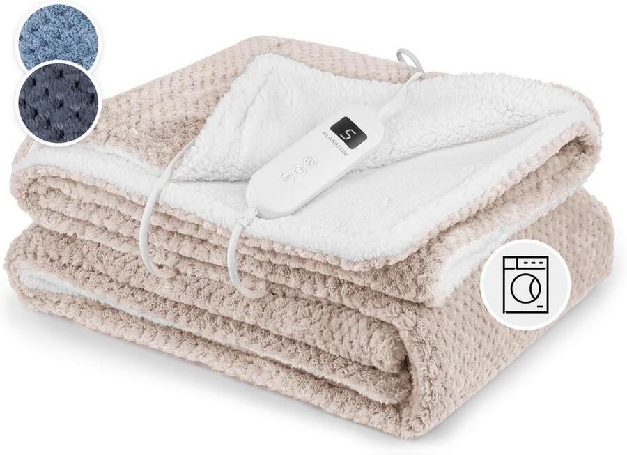 Elektrische deken Verwarmde deken Lekker opwarmen 9 warmtestanden 180x130 cm Zandkleur