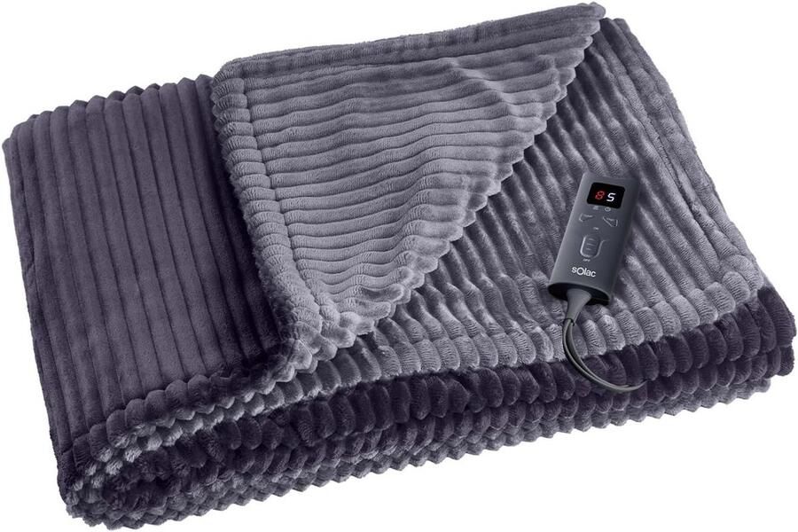 Elektrische Deken Verwarmde Plaid Lekker Opwarmen 9 Warmtestanden 140 x 180 cm Marineblauw