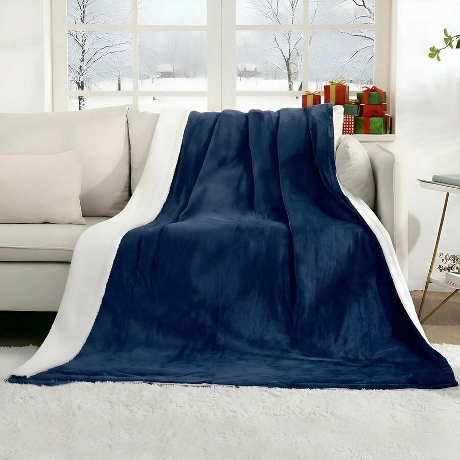 Elektrische Deken Verwarmingsdeken Flanel Lekker Opwarmen 4 Warmtestanden 130x180 cm Donkerblauw