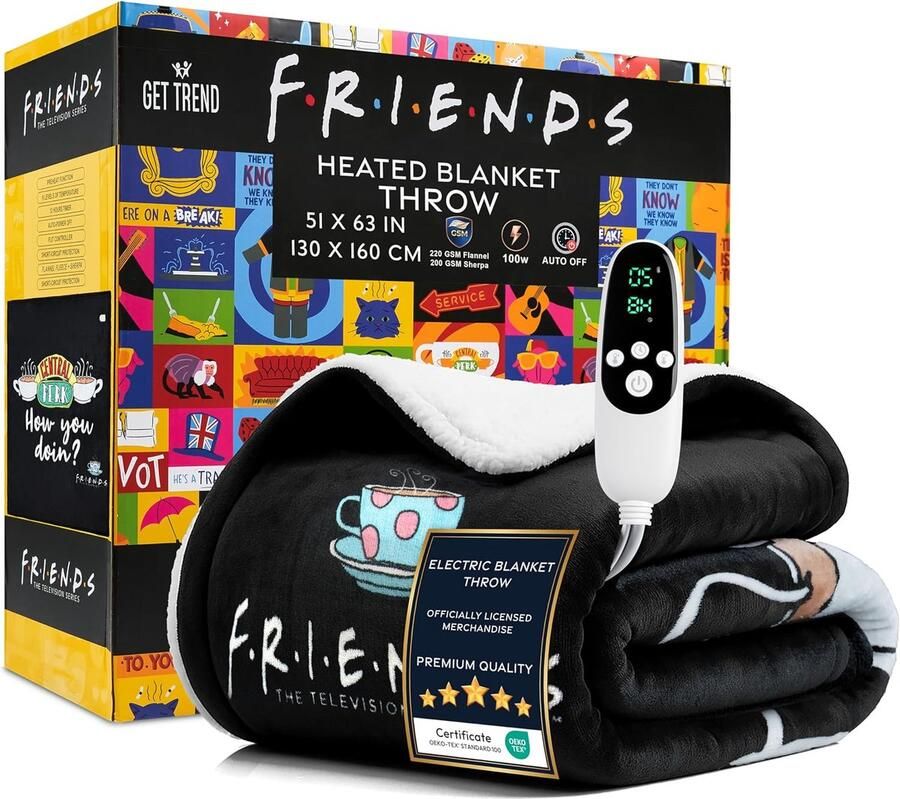 Elektrische Deken Verwarmingsdeken Fleece Lekker Opwarmen 9 Warmte-instellingen 130 x 160 cm Zwart