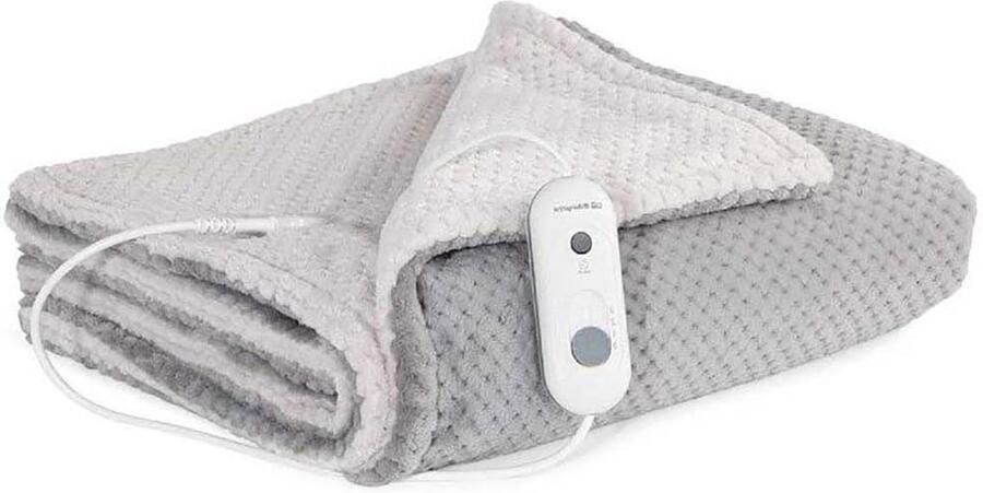 Elektrische Deken Verwarmingsdeken Lekker opwarmen Snelle warmte 170 x 200 cm Grijs en wit