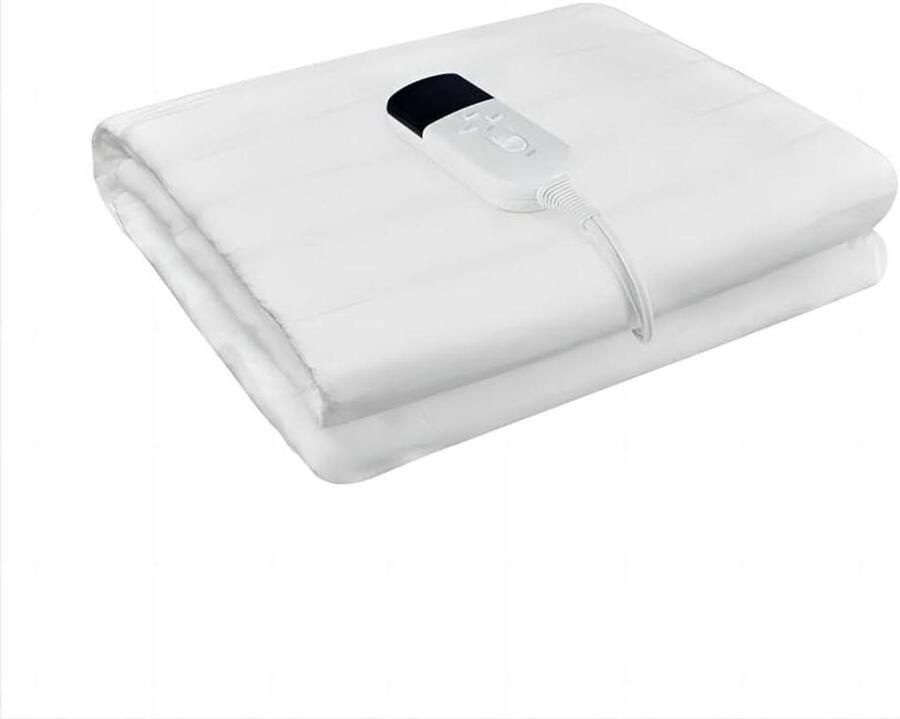 Elektrische Deken Verwarmingsdeken Warmtedeken Bed Opwarmen Geïntegreerd Veiligheidssysteem 160 x 130 cm Wit