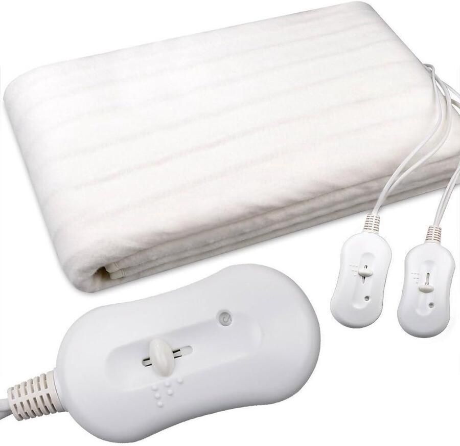 Elektrische deken Verwarmingsmat Lichaam opwarmen Snelle warmte 160 x 140 cm Wit