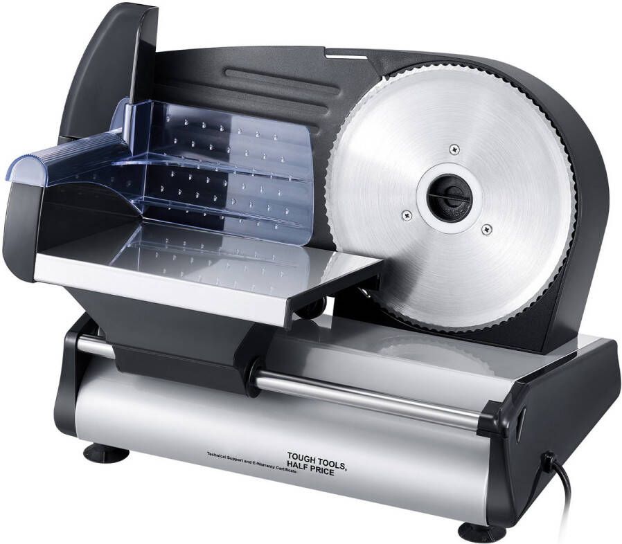 Elektrische deli snijmachine 7 5 inch voor alle doeleinden 180 W vermogen om moeiteloos vlees kaas en meer te snijden Instelbare dikte eersteklas messen onmisbaar voor de thuiskeuken