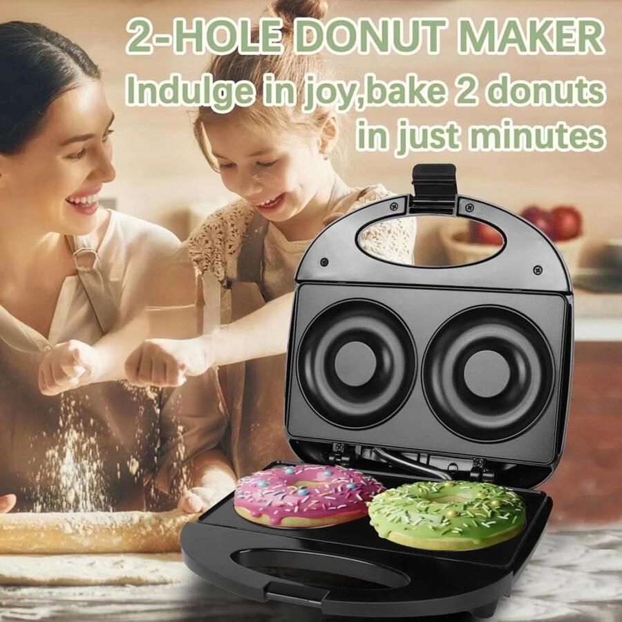 Elektrische donutmaker 10 cm diaGeschikt voorer snel en heerlijk gemaakt van roestvrij staal Geschikt voor antiaanbaklaag