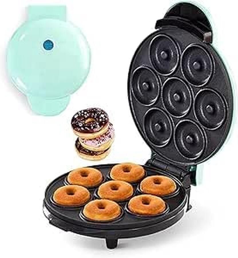 Elektrische Donutmaker Donut Machine Zelf Gebak Bakken 7 Gaten 30.5 cm Groen