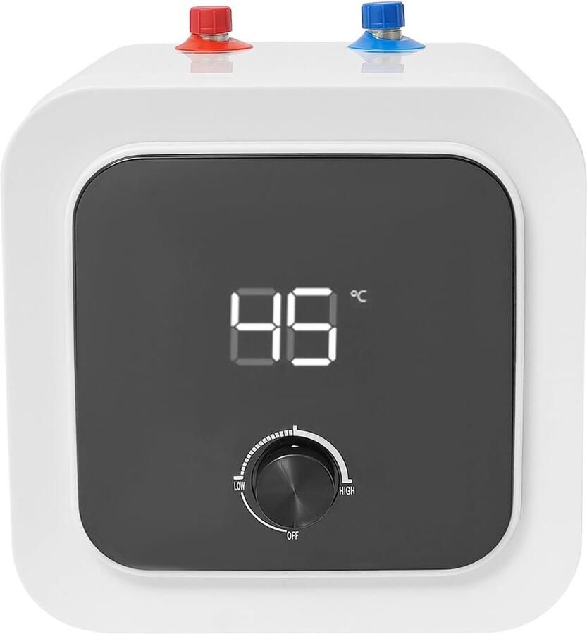 Elektrische Doorstroomboiler Compacte Boiler Keuken Badkamer Temperatuurregelaar 8 Liter Wit