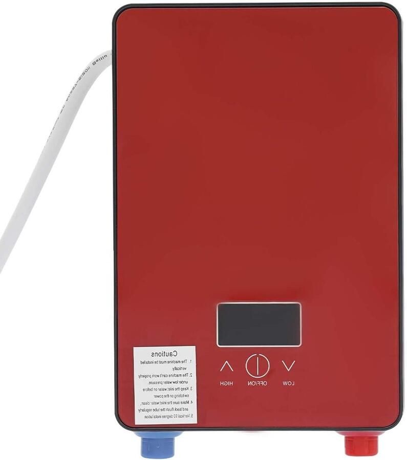 Elektrische Doorstroomboiler Directe Verwarming Waterkoker Direct Warm Water Temperatuur Geheugenfunctie 6500 Watt rood