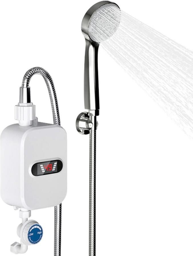 Elektrische Doorstroomboiler Instant Waterverwarmer Keuken Badkamer Tankloos Ontwerp 33cm Hoog Wit